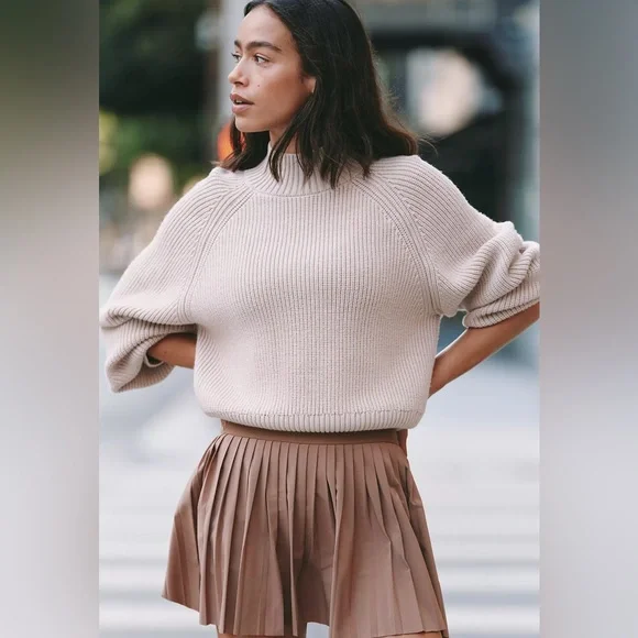 Varley $200 Anthropologie Martina High-Neck Ribbed Sweater - Picture 2 of 4